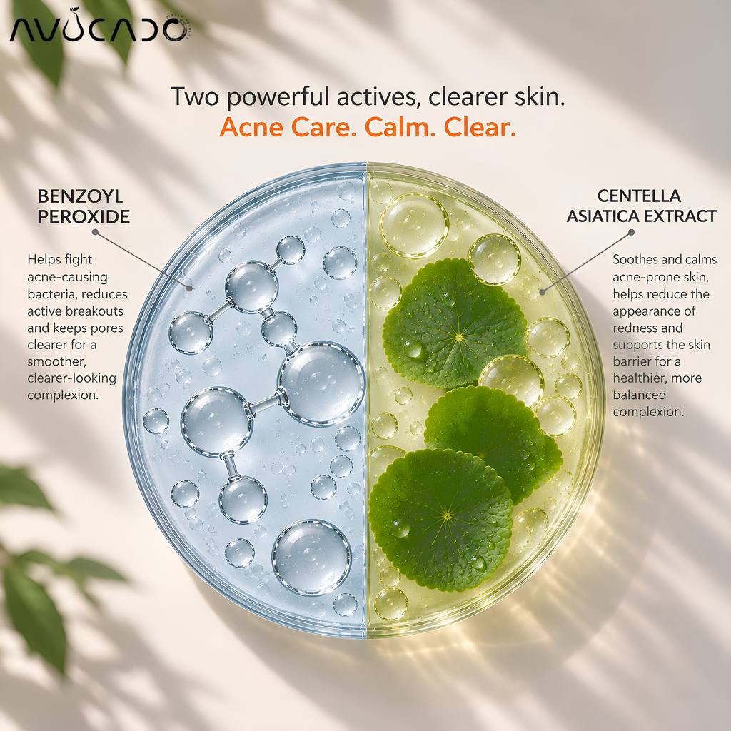 AVOCADO - Glutathione + Vitamin C Instant Brightening Face Wash | Glutathione | Vitamin C | Vitamin B3 | Alpha Arbutin | Cica | Coffee Seed Extract | Benzoyl Peroxide | Acne Prone | Oily/Combination Skin | Brightens & Rejuvenates Skin