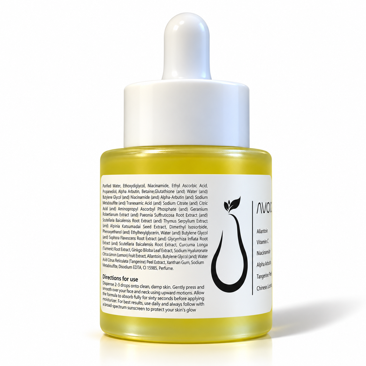 AVOCADO - Clair BLANCHE-III™ | Vitamin C | Alpha Arbutin | Niacinamide | Tangerine Peel Extract | Chinese Licorice Root Extract | Allantoin | Brightens | Boosts Radiance | Dark Spots | Acne-Prone | Refines & Hydrates | Signs of Aging