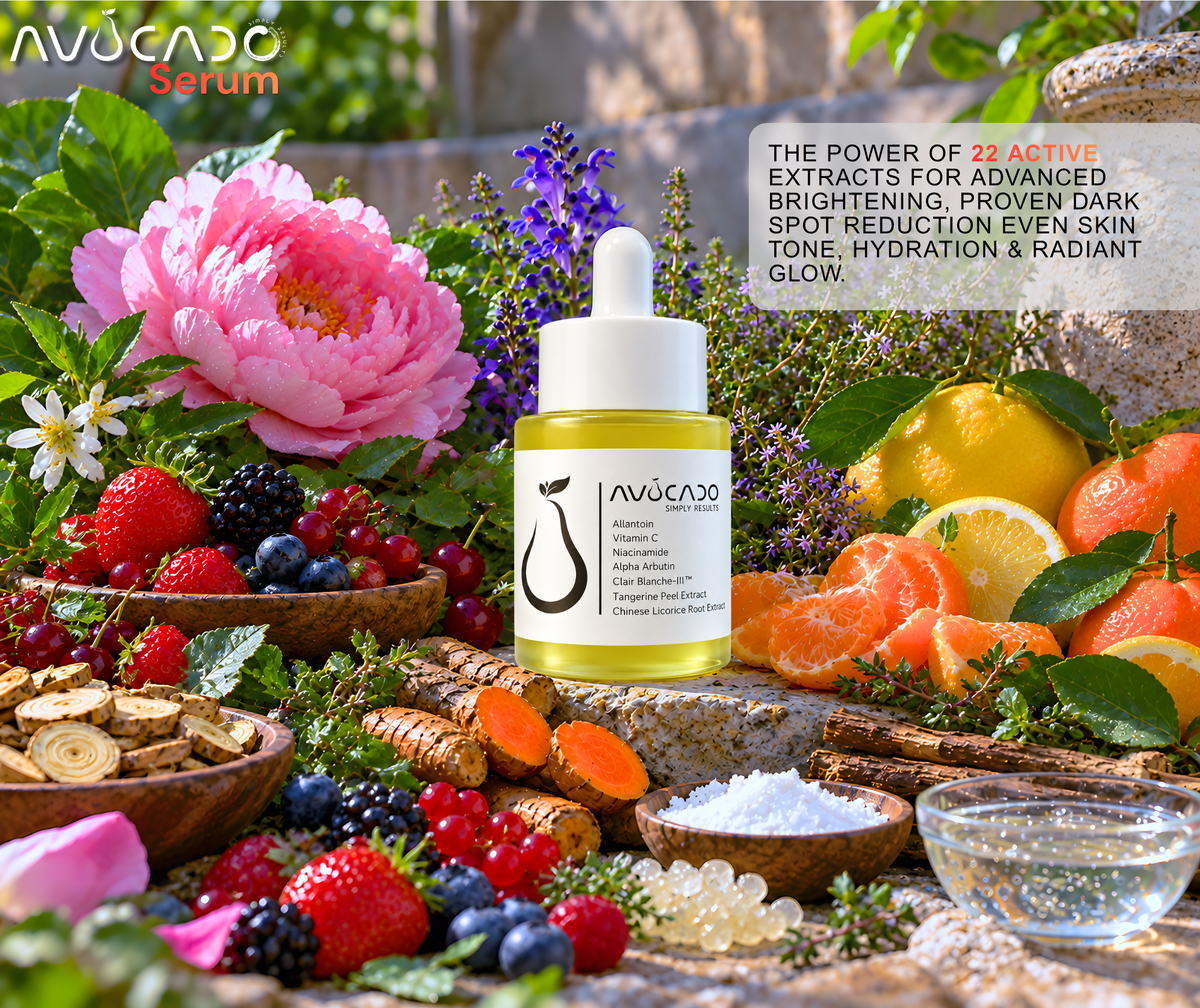 AVOCADO - Clair BLANCHE-III™ | Vitamin C | Alpha Arbutin | Niacinamide | Tangerine Peel Extract | Chinese Licorice Root Extract | Allantoin | Brightens | Boosts Radiance | Dark Spots | Acne-Prone | Refines & Hydrates | Signs of Aging
