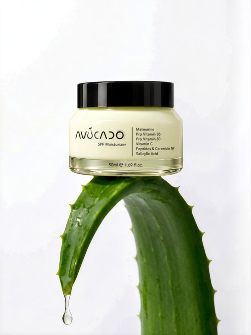AVOCADO - New Moisturizer with SPF | Matmarine™ | Vitamin C | Pro Vitamin B5 | Peptides & Ceramides NP | Pro Vitamin B3 | Brightening | UV | Reduces Acne Breakouts | Barrier Repair | Sebum/ Oil Reduction | Non Greasy | Velvet Mattifying Finish.